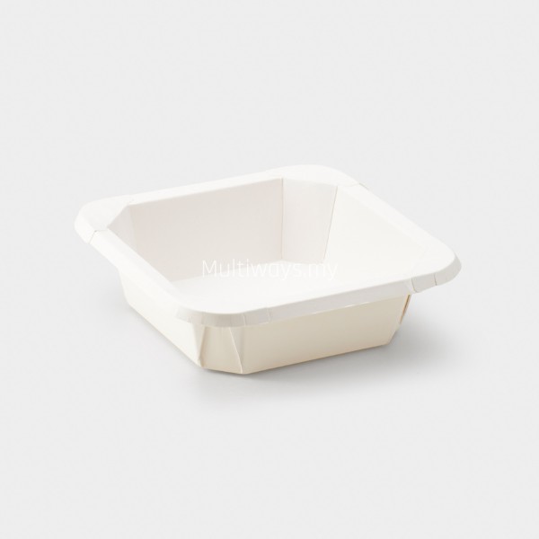 DLC 500S - Square Paper Container (Plain White)